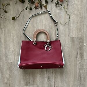 Christian Dior Diorissimo multicolor bag Red White Cream RARE authentic